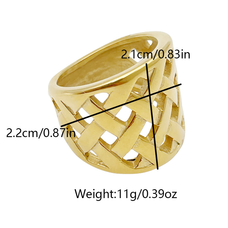 Retro Classic Style Geometric Water Droplets Stainless Steel Plating Open Rings