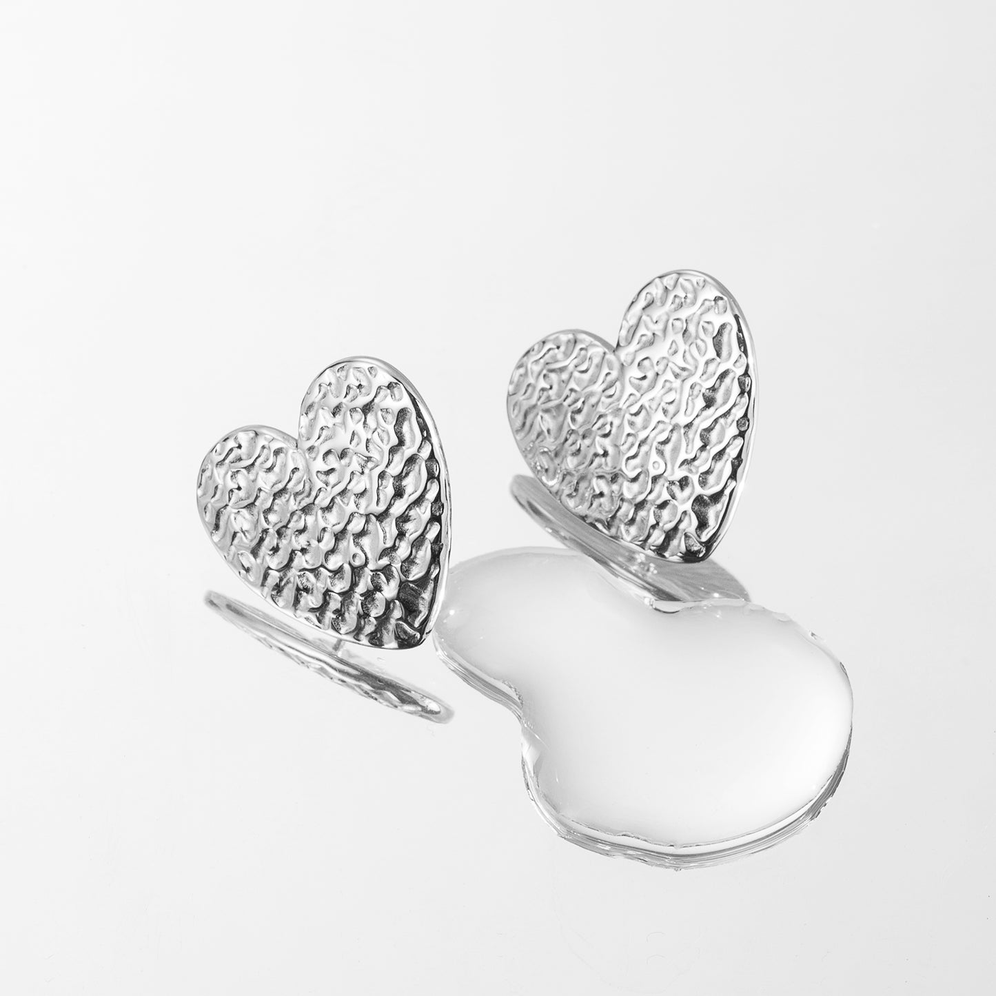 Casual Simple Style Heart Shape Wings Plating Stainless Steel 14k Gold Plated Ear Studs