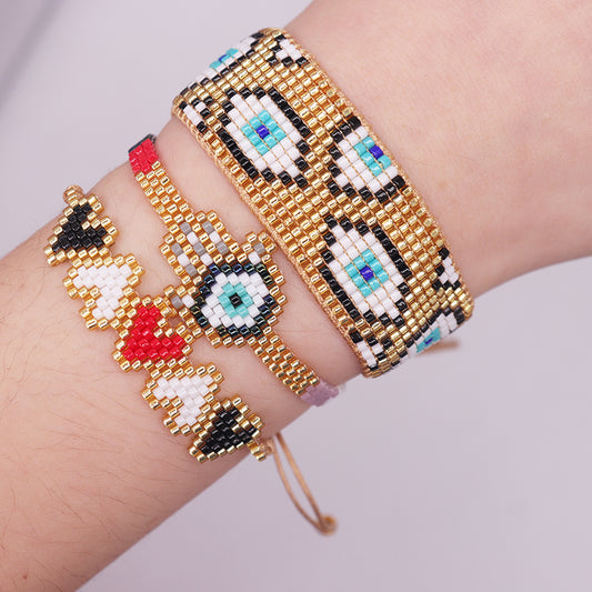 Vintage Style Devil's Eye Palm Glass Handmade Women's Bracelets