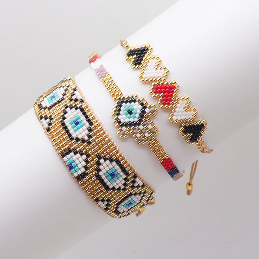 Vintage Style Devil's Eye Palm Glass Handmade Women's Bracelets