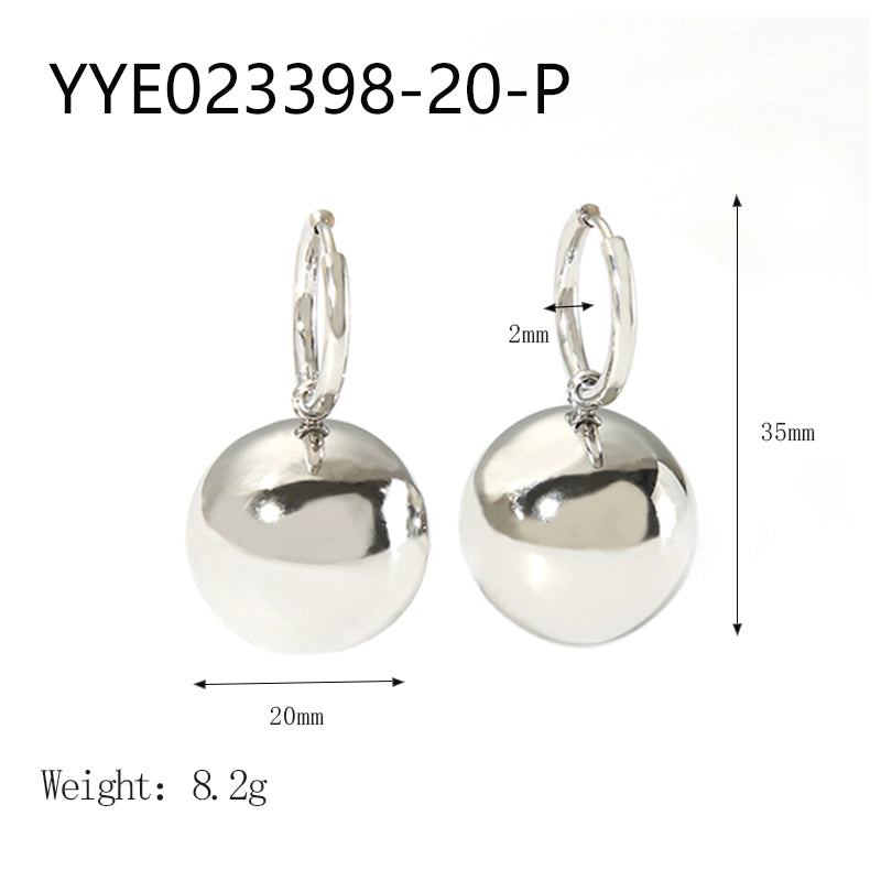 Ig Style σκουλαρίκια με λαμπερή σφαίρα από επιμεταλλωμένο 18K ατσάλι 