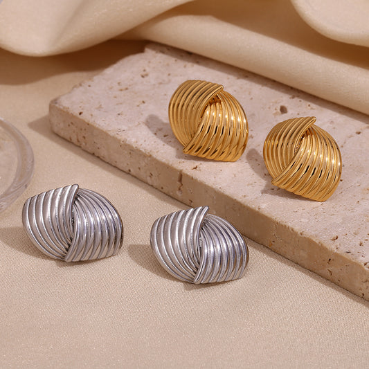 Simple Style Geometric Plating Stainless Steel 18k Gold Plated Ear Studs