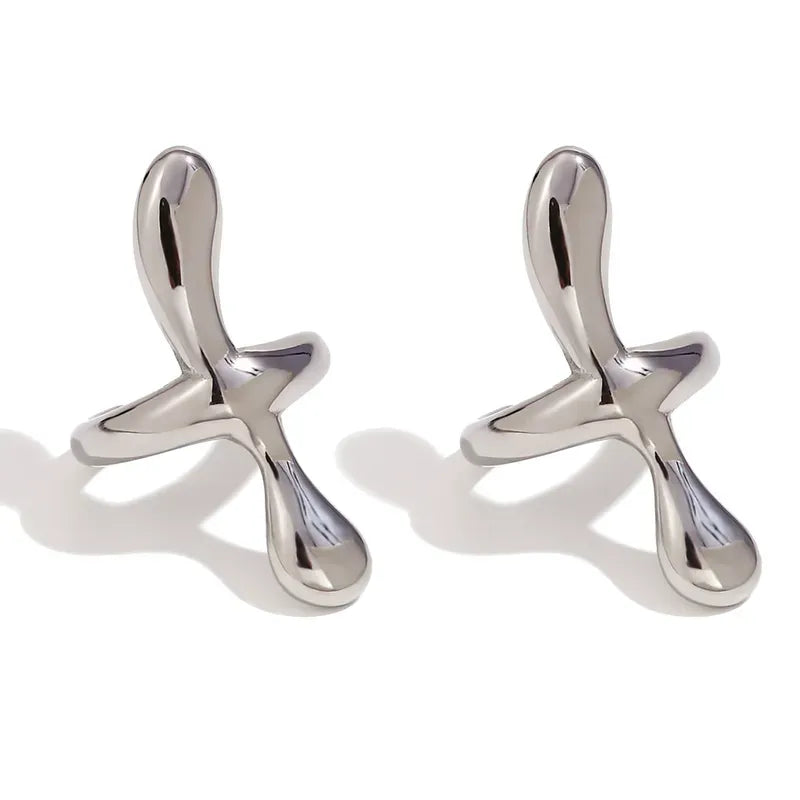 Simple Style Classic Style Cross Plating Stainless Steel 18k Gold Plated Ear Cuffs