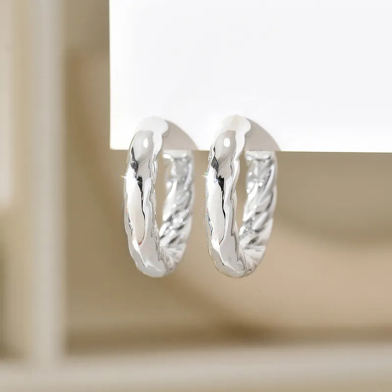Ig Style σκουλαρίκια κρίκοι σε σχήμα C από επιμεταλλωμένο ακρυλικό