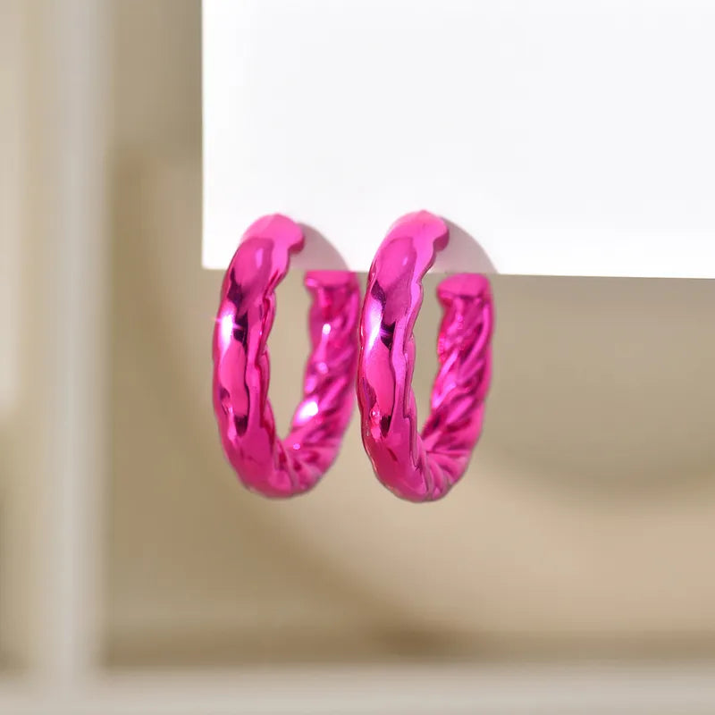 Ig Style σκουλαρίκια κρίκοι σε σχήμα C από επιμεταλλωμένο ακρυλικό