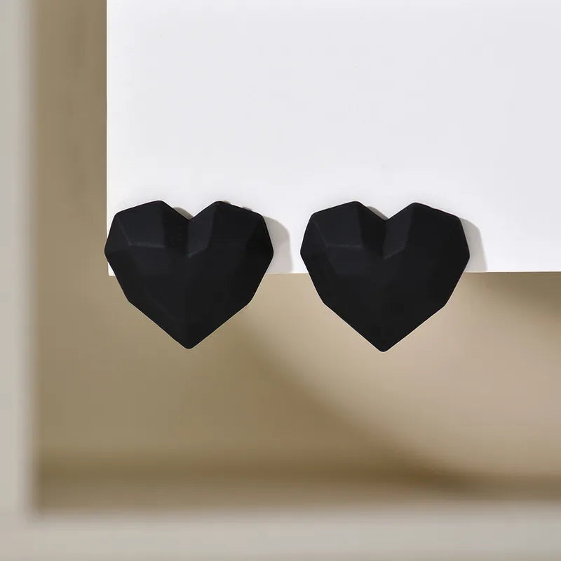 Ig Style Heart Shape Plating Arylic Ear Studs, pack of 2 pairs