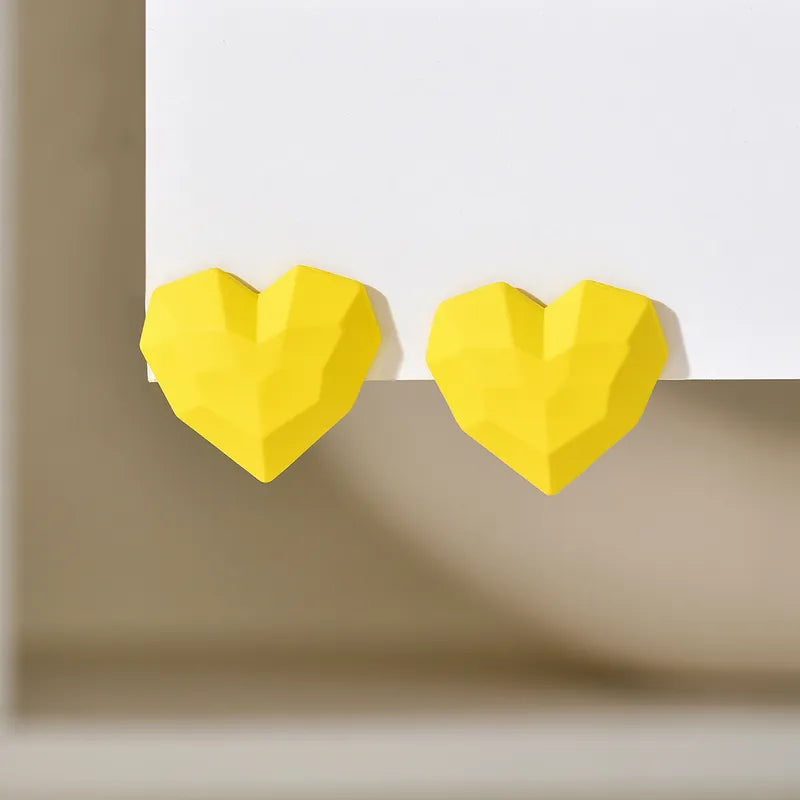 Ig Style Heart Shape Plating Arylic Ear Studs, pack of 2 pairs