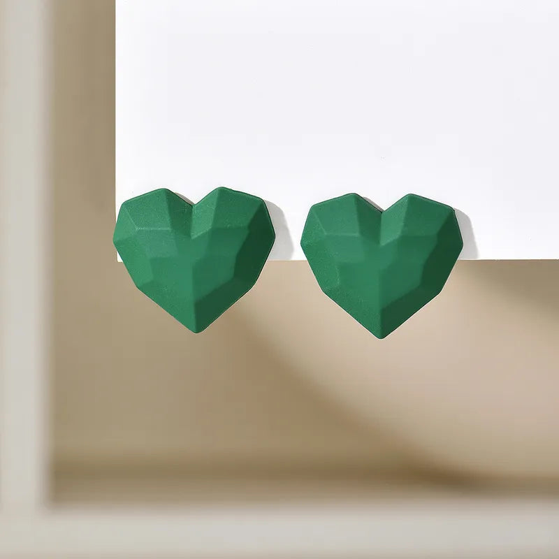 Ig Style Heart Shape Plating Arylic Ear Studs, pack of 2 pairs