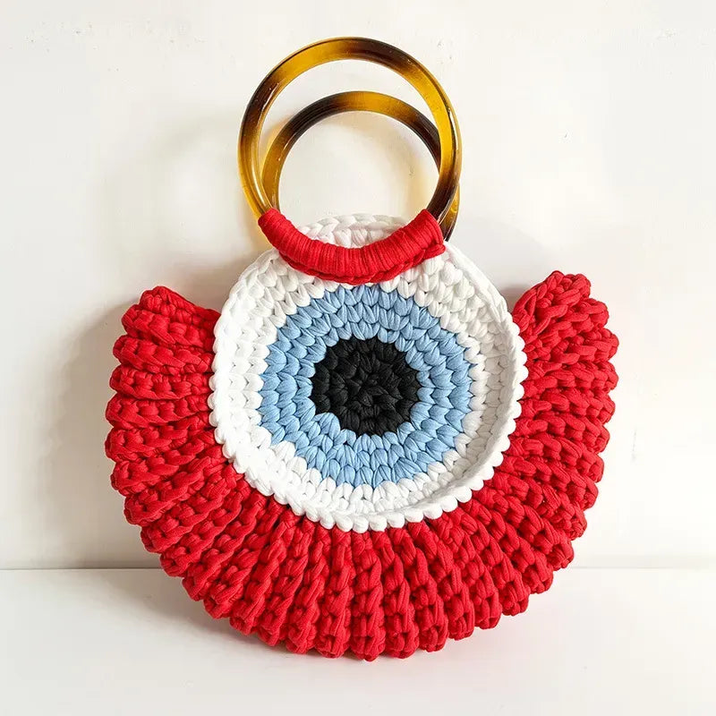 Women's Medium Devil's Eye Vintage Style Handbag, pack of 5 pcs