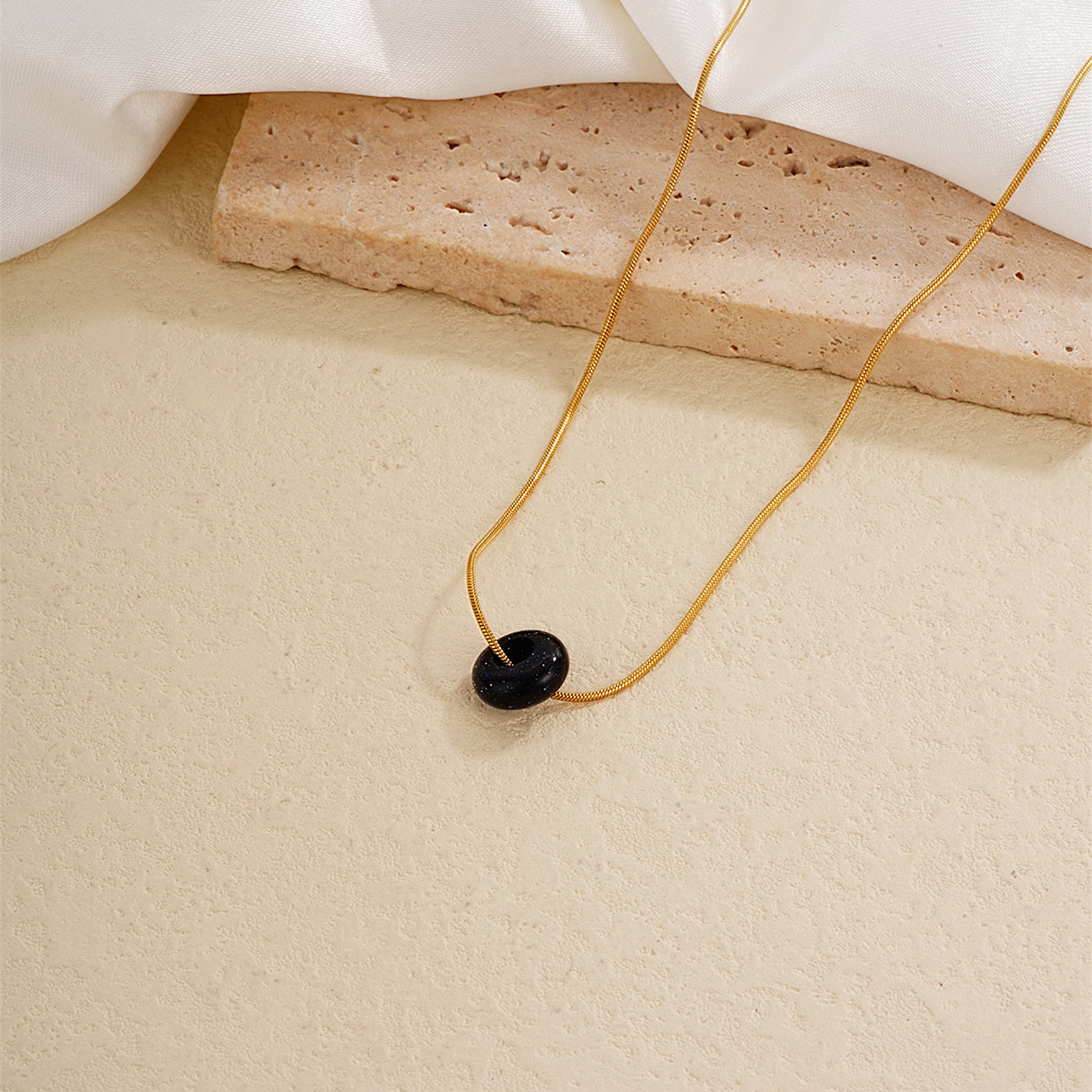 Simple Style Geometric Stainless Steel Natural Stone Unisex Pendant Necklace