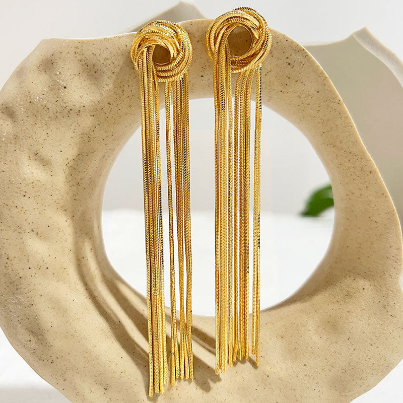 Knot and Threads drop earrings