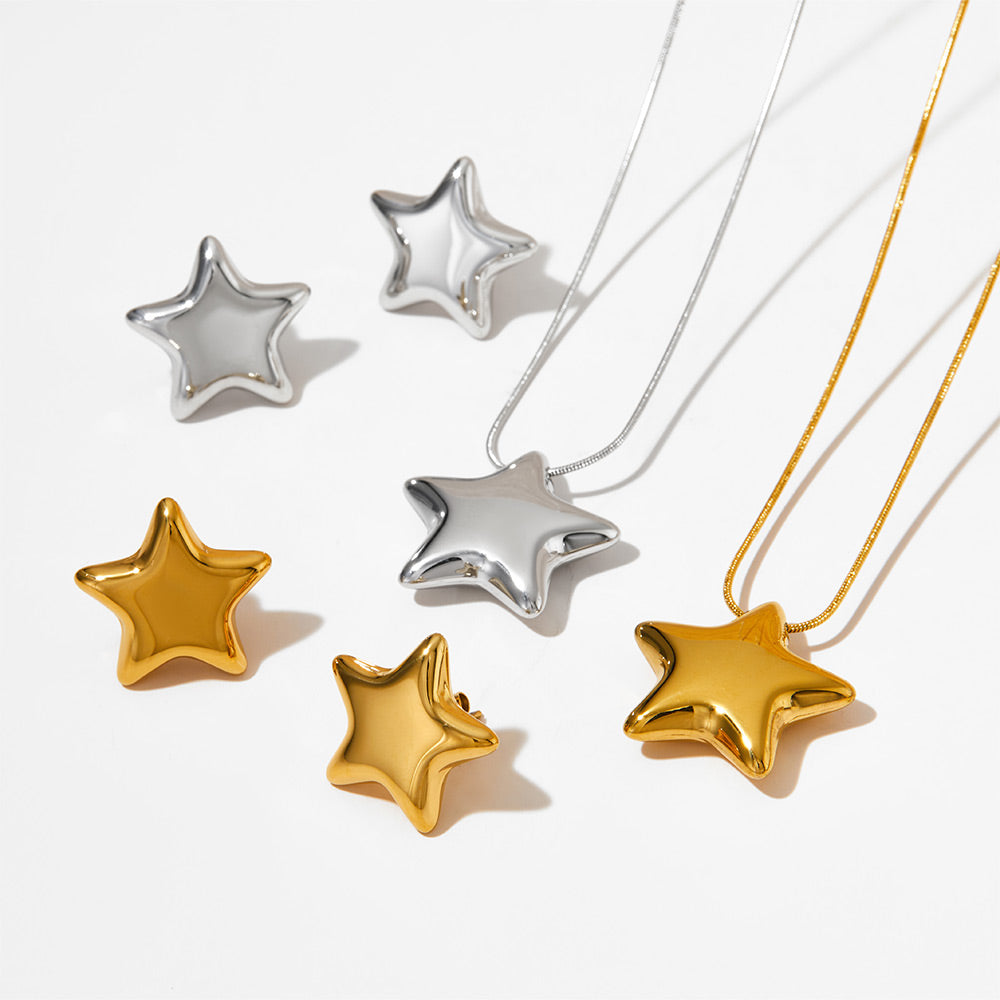 304 Stainless Steel Star Necklace