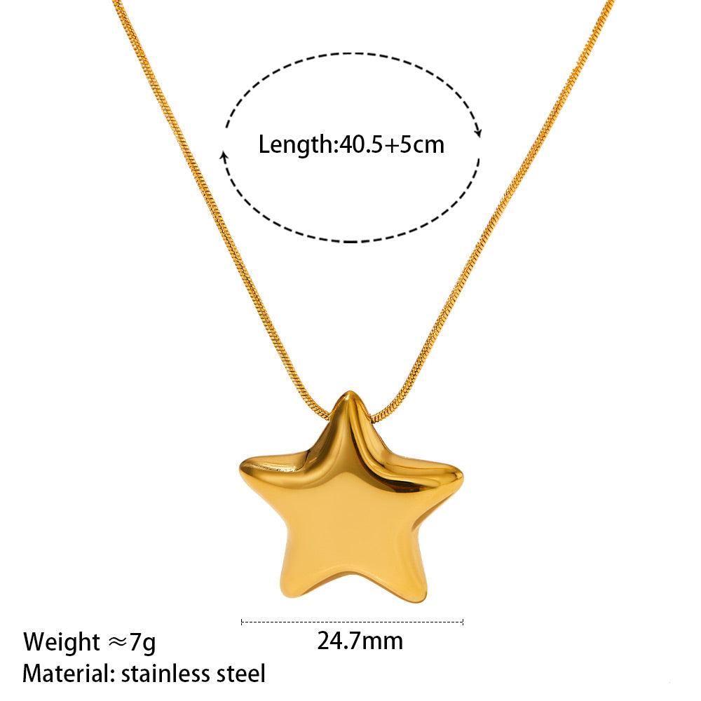 304 Stainless Steel Star Necklace