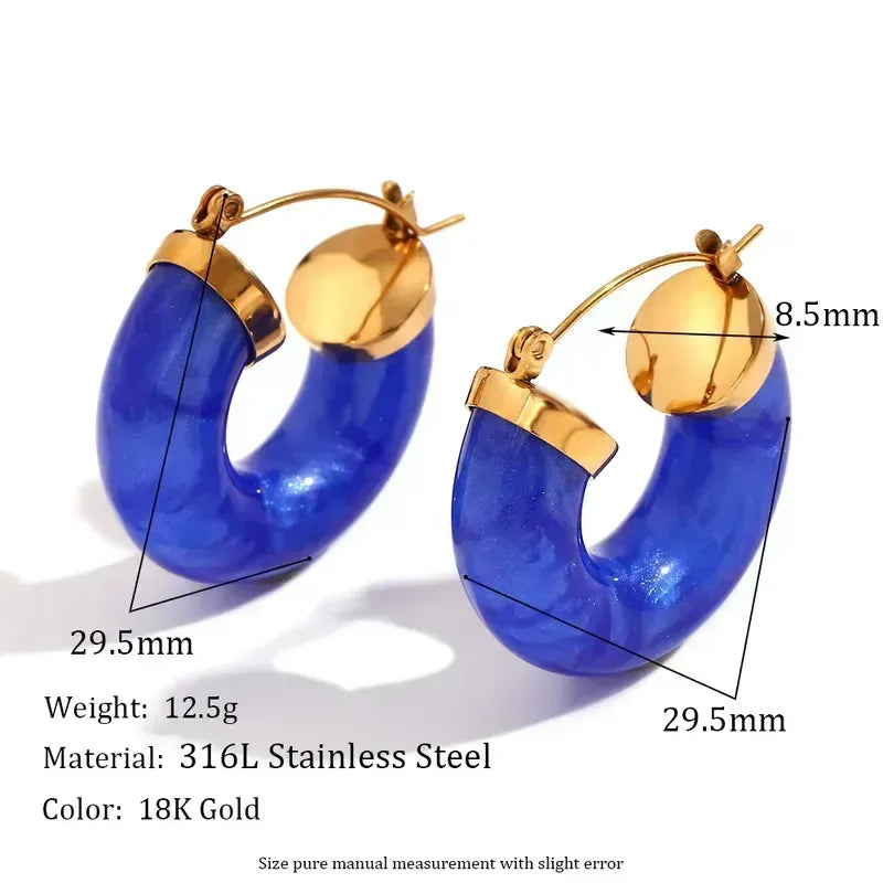 Vintage Style Simple Style Classic Style Color Block Plating Stainless Steel 18k Gold Plated Ear Studs