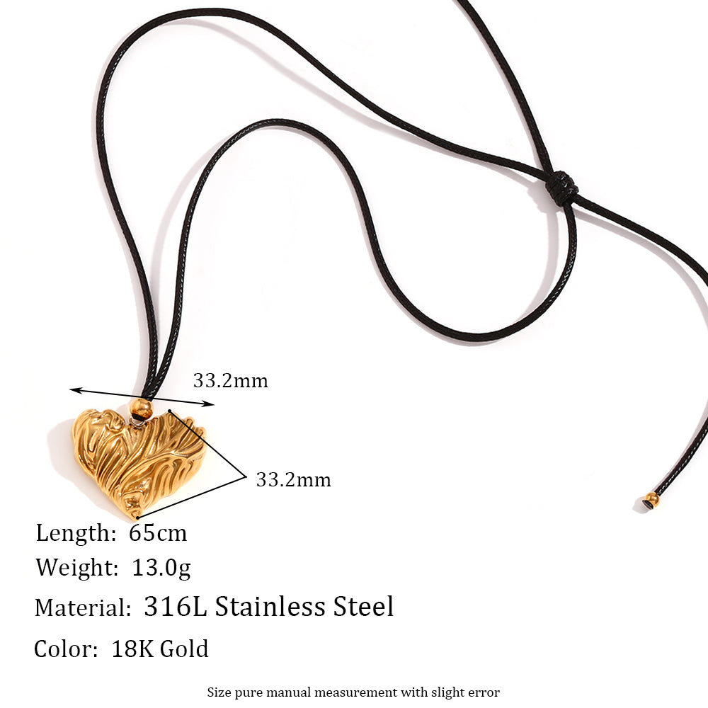 Vintage Style Classic Style, Heart Shape Stainless Steel Pendant Necklace