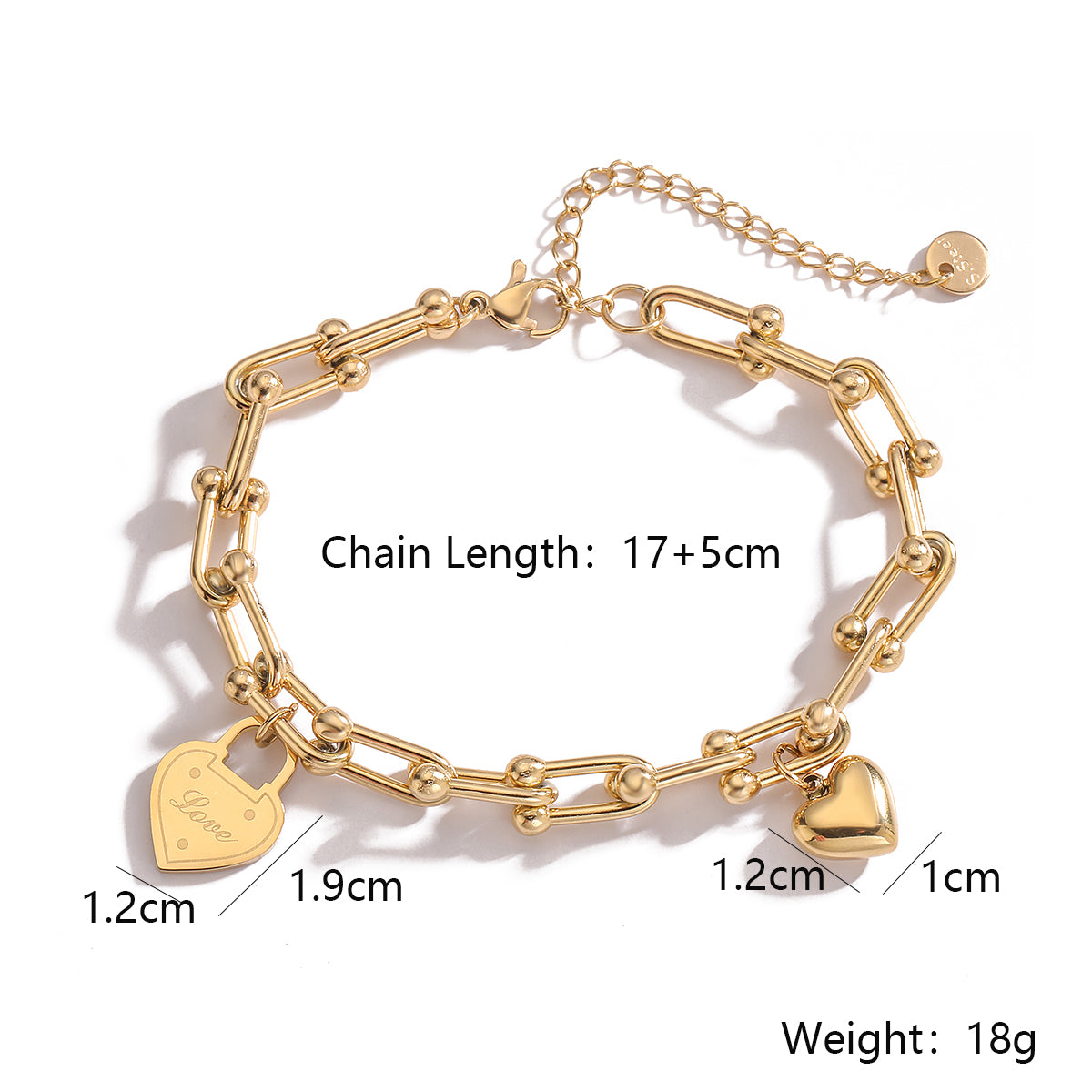 Simple Style Titanium Steel 18K Gold Plated Bracelets