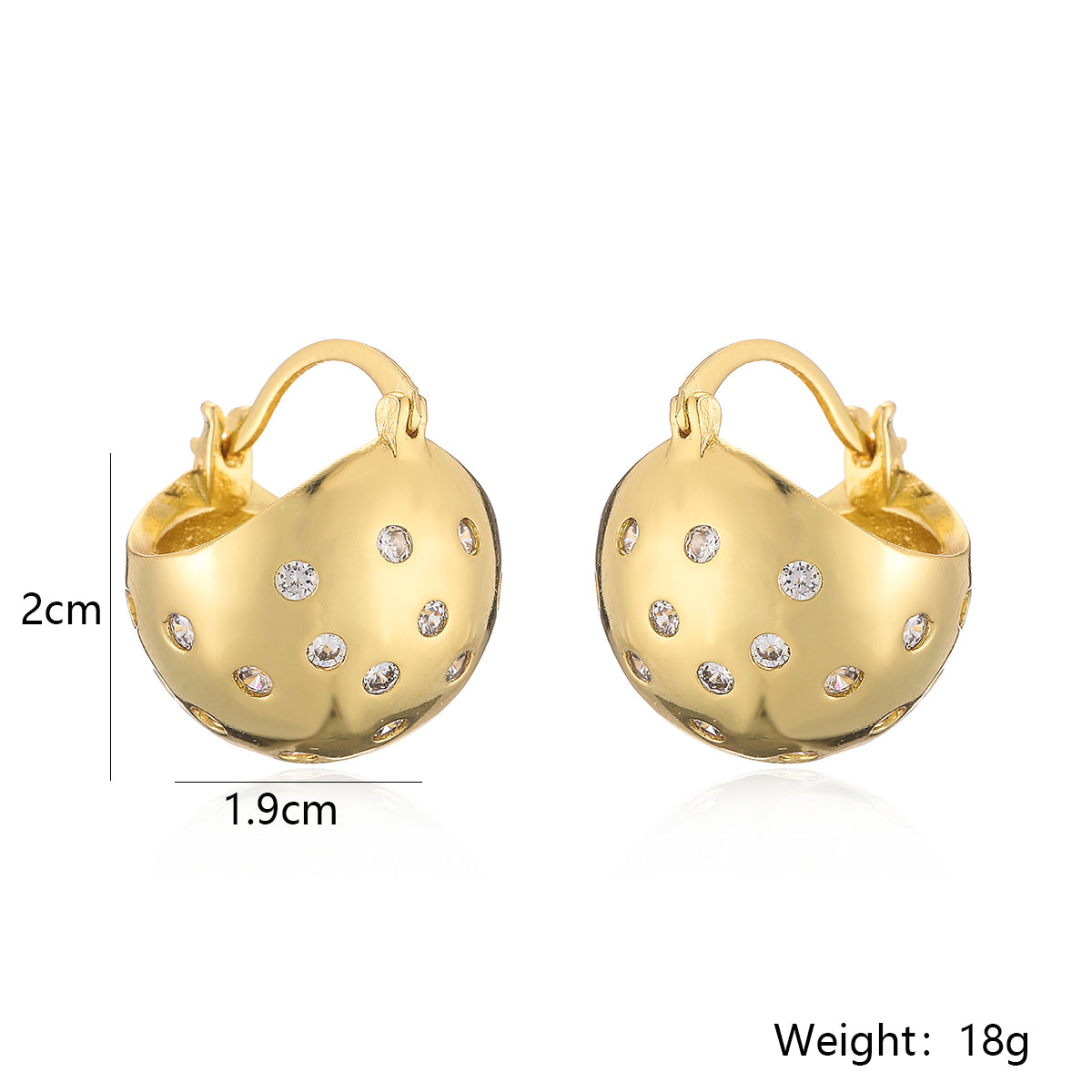 Simple Style Geometric Plating Inlay Copper Zircon 18k Gold Plated Earrings
