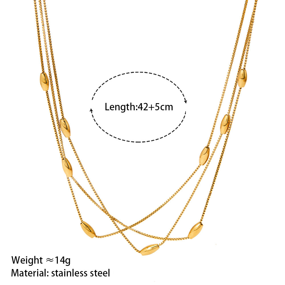 Stainless Steel Triple Chain Necklace