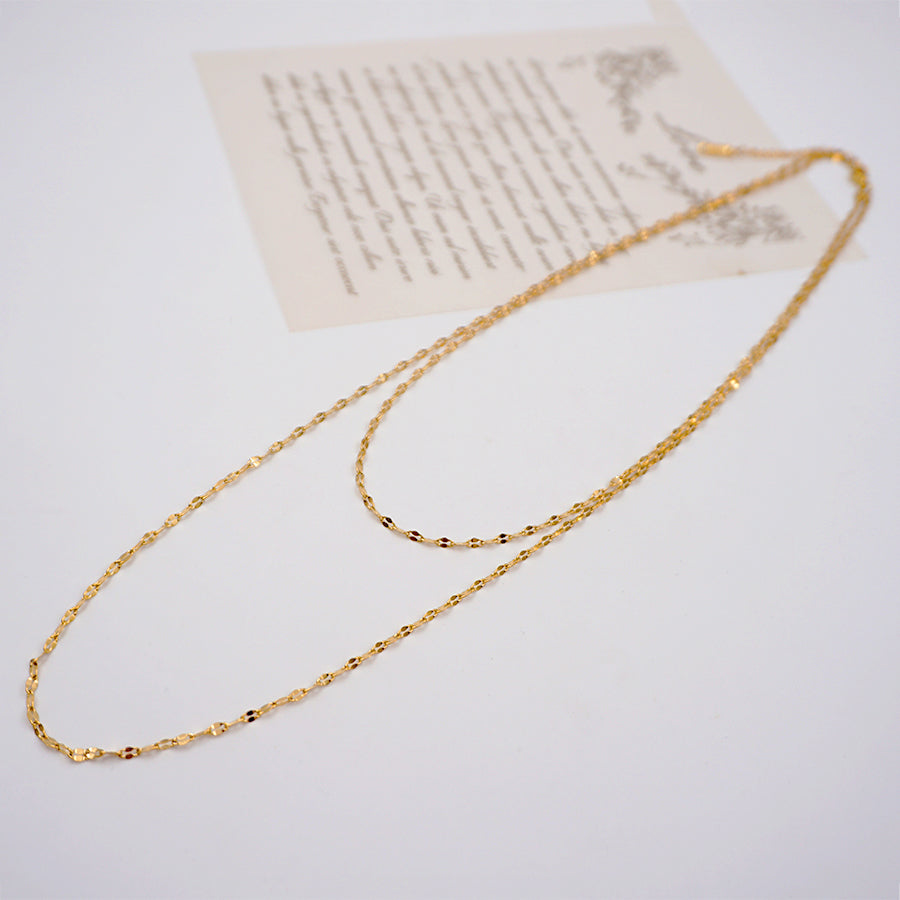 Simple Solid Color Titanium Steel Plating Gold Plated Double Layer Necklaces