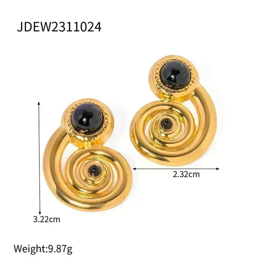 Ig Style Conch Stainless Steel 18k Gold Plated Ear Studs