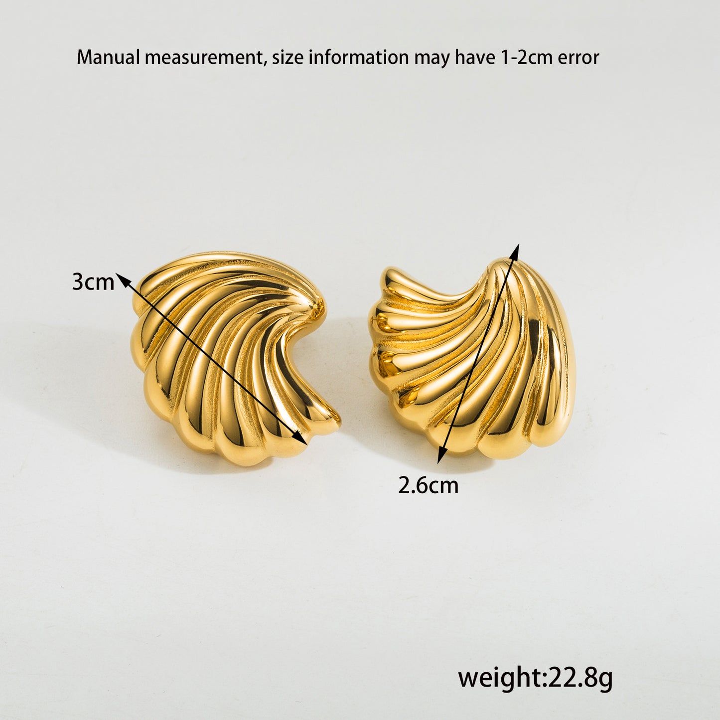 Retro Simple Style Wings Plating Stainless Steel 18k Gold Plated Ear Studs