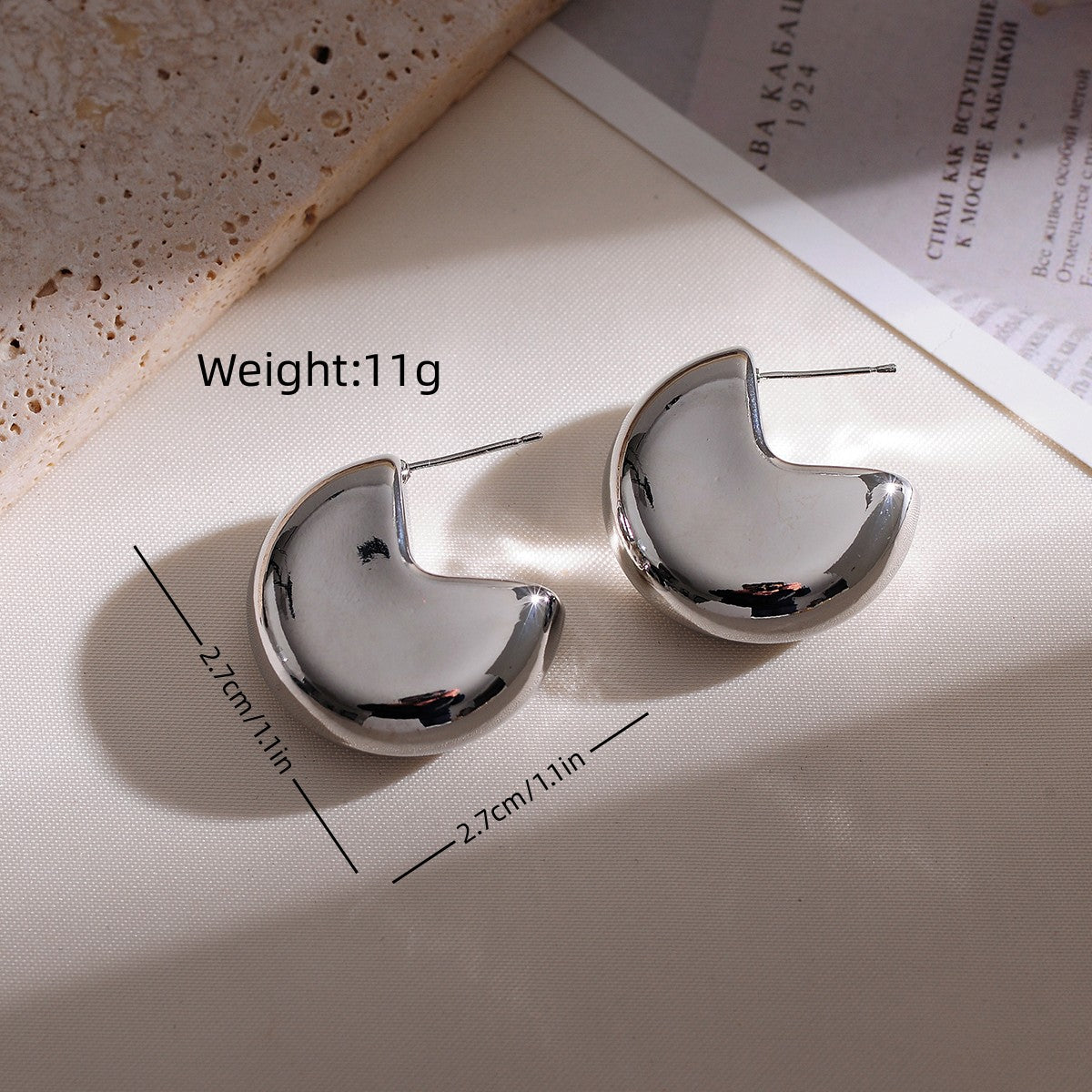 Simple Style Geometric Copper 18k Gold Plated Ear Studs