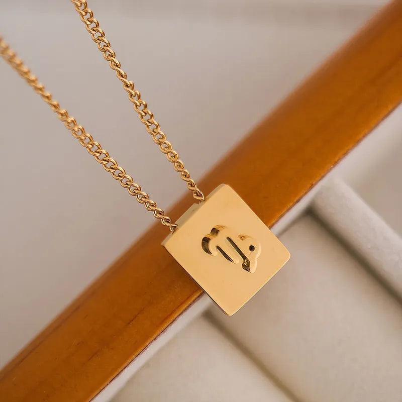 Simple Style Constellation Stainless Steel Plating 18K Gold Plated Pendant Necklace