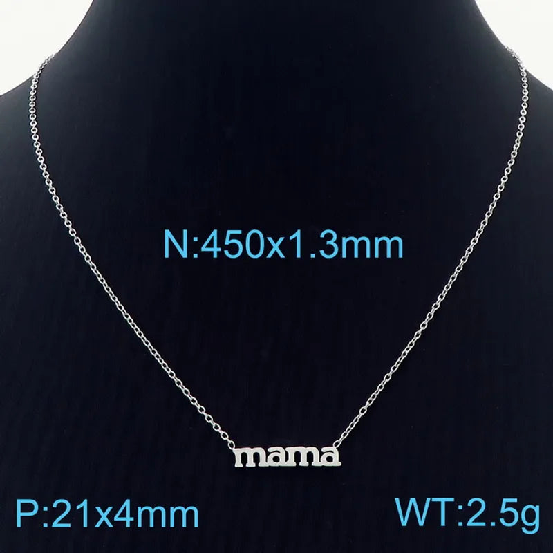 Simple Style Letter Titanium Steel Hollow Out Necklace