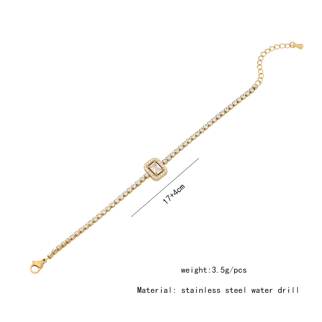 Simple Style Water Droplets Shape Stainless Steel Plating Inlay Zircon Bracelets