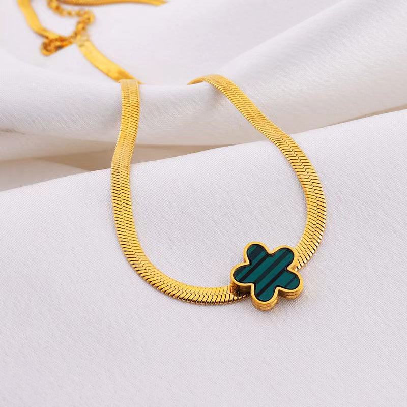 Simple Style Flower Stainless Steel Necklace