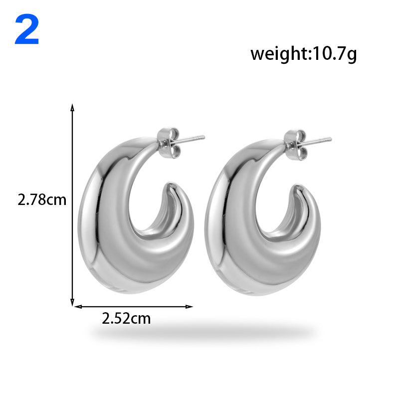 Ig Style Simple Style Star Heart Shape Rectangle Stainless Steel Earrings