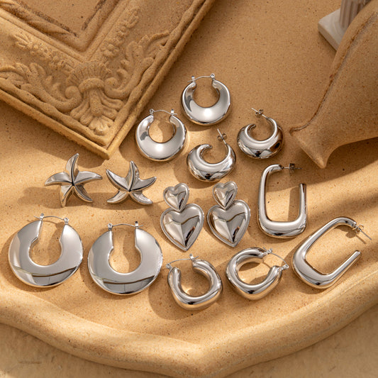 Ig Style σκουλαρίκια από ατσάλι σε διάφορα elegant σχέδια
