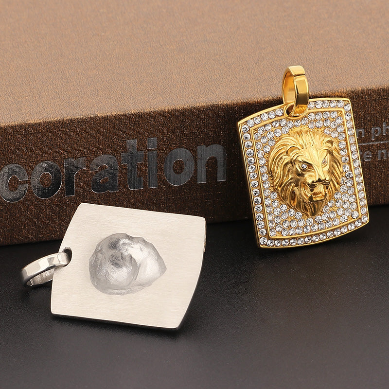Stainless Steel Rhinestones 18K Gold Plated Plating Inlay Pendant Chain