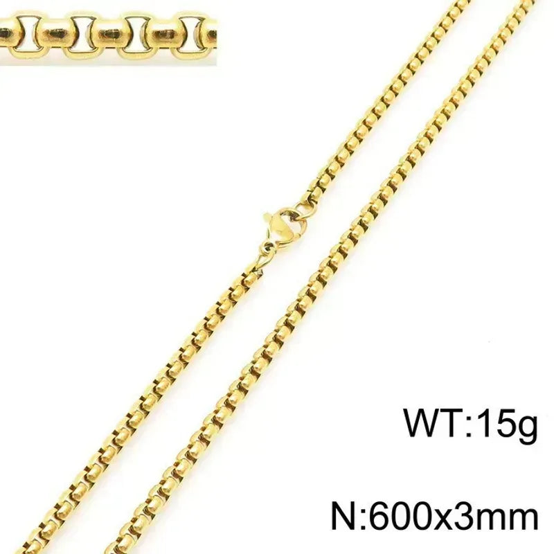 Stainless Steel Rhinestones Plating Inlay Necklace