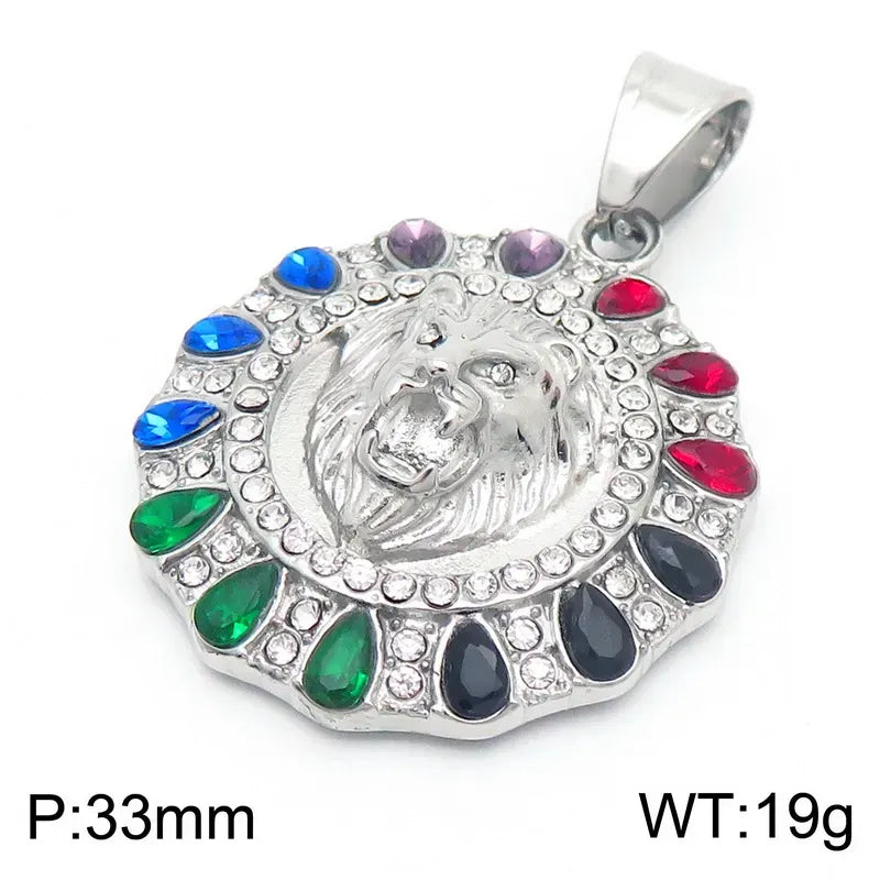 Stainless Steel Rhinestones Plating Inlay Necklace