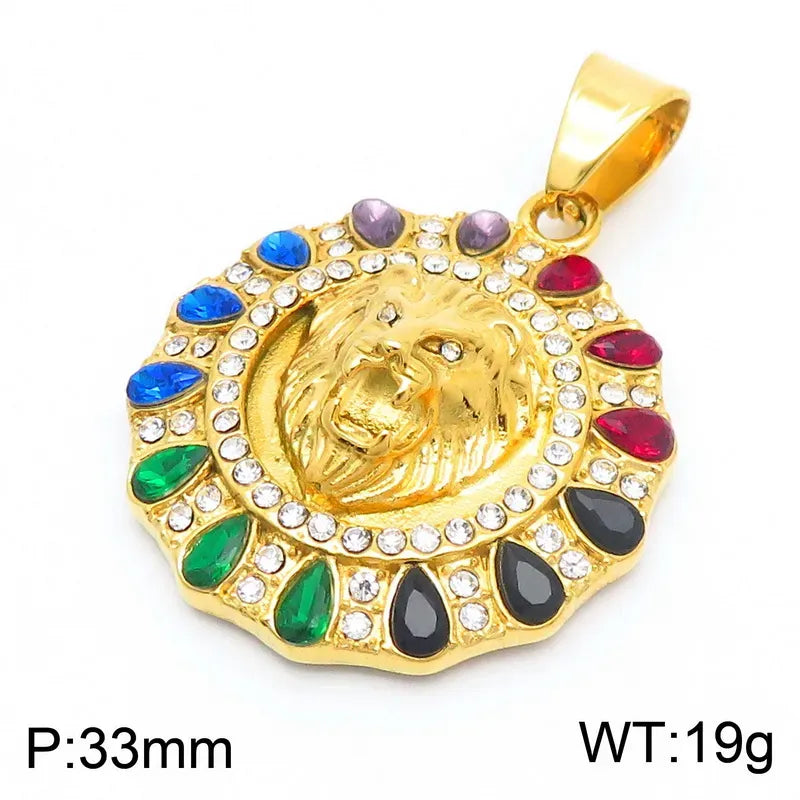 Stainless Steel Rhinestones Plating Inlay Necklace