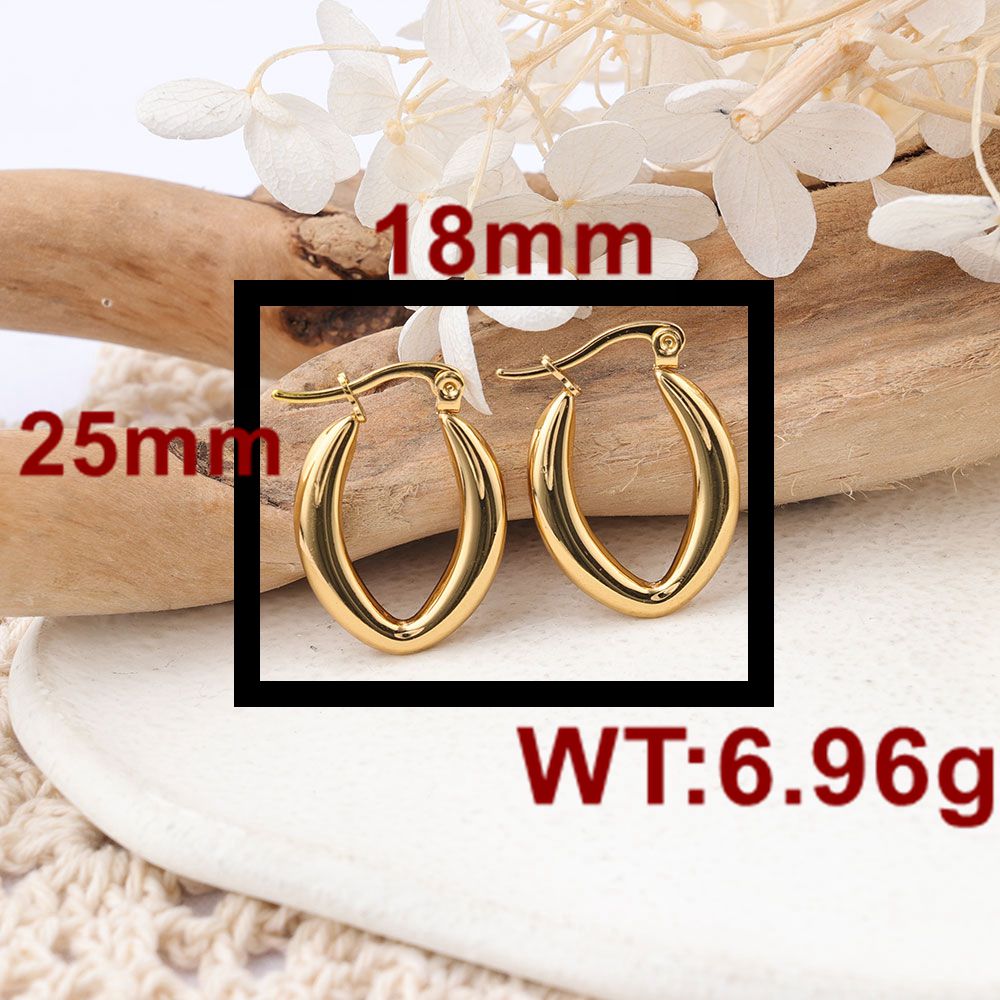 IG Style Geometric Solid Color Plating Stainless Steel Ear Studs