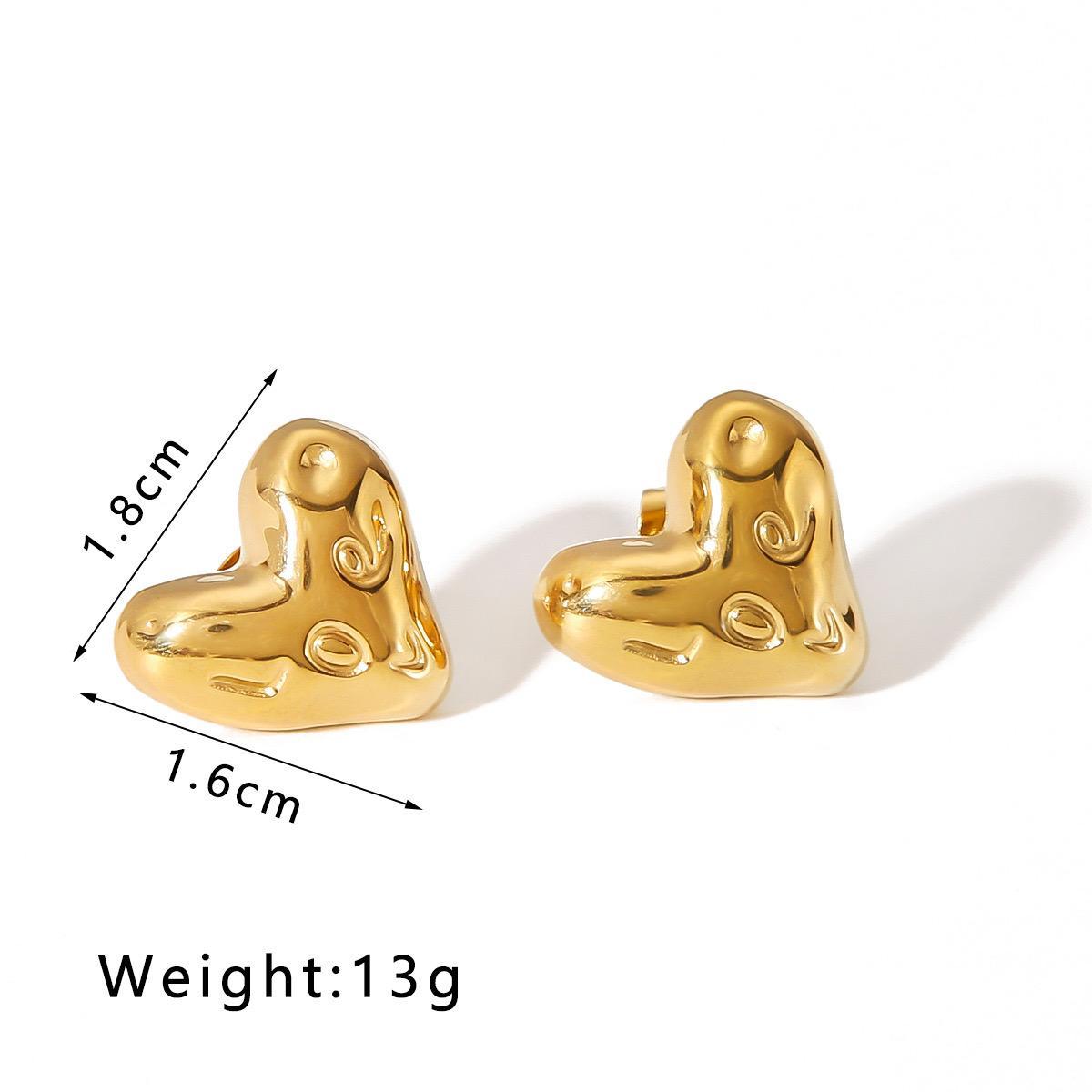 Heart Stainless Steel Ear Studs