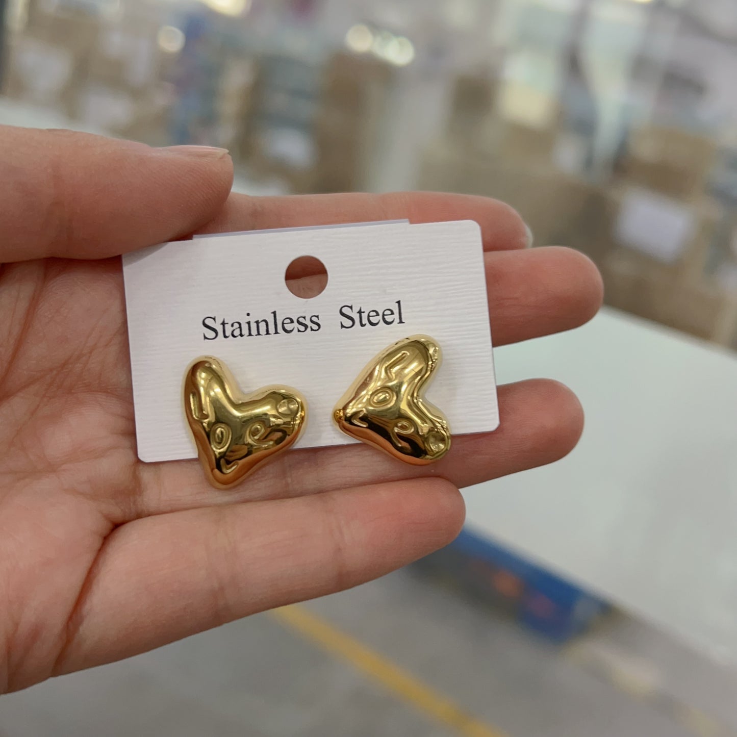 Heart Stainless Steel Ear Studs