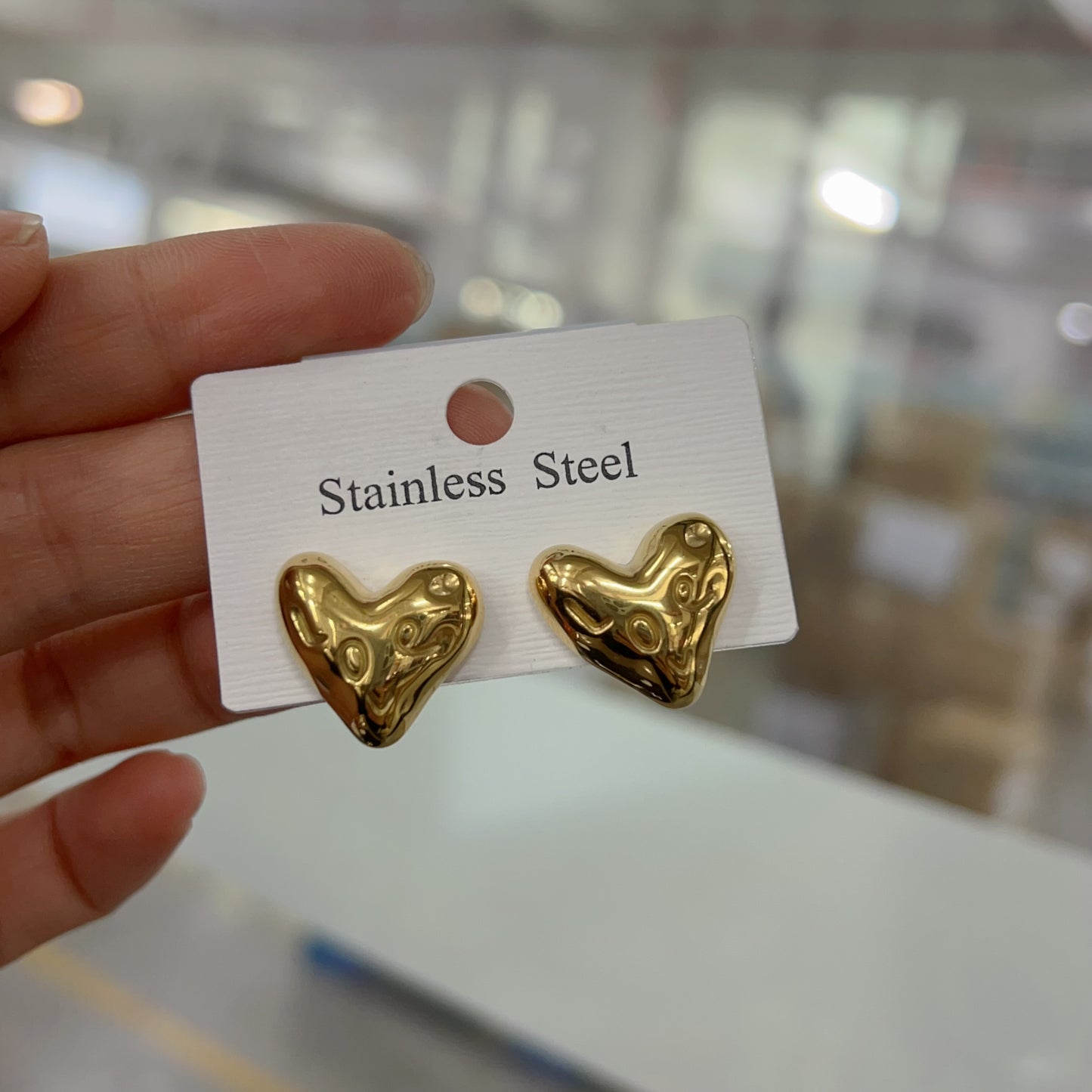 Heart Stainless Steel Ear Studs