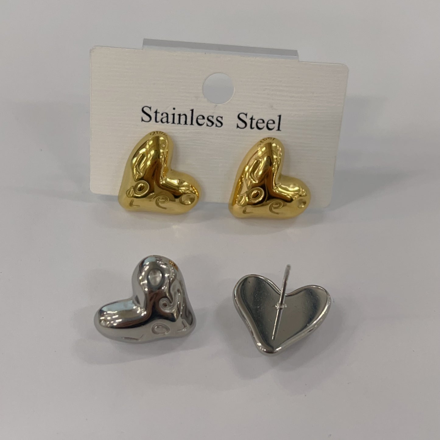 Heart Stainless Steel Ear Studs