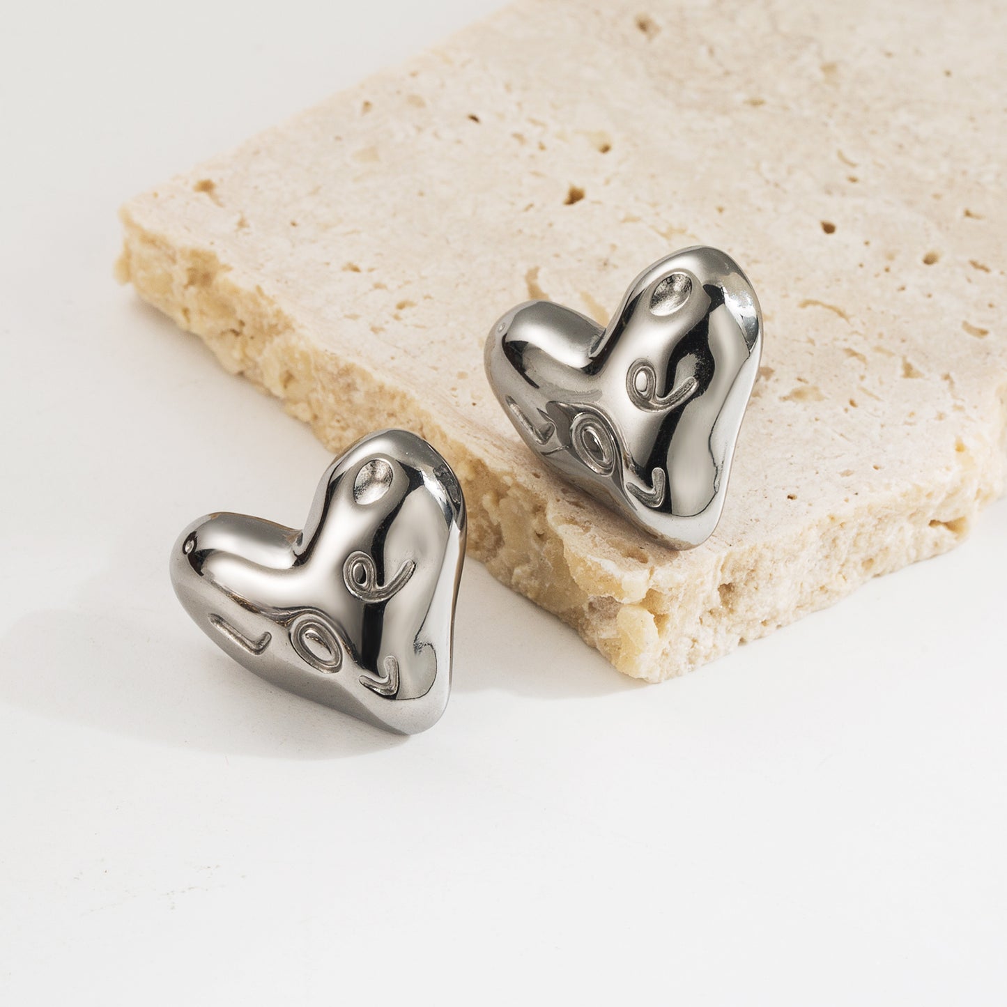 Heart Stainless Steel Ear Studs