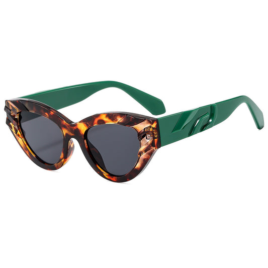 Casual Hip-hop Color Block Ac Cat Eye Full Frame Women's Sunglasses