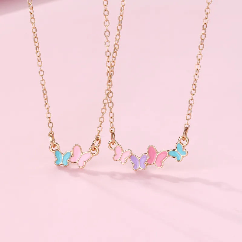 Cute Sweet Butterfly Alloy Plating Kid'S Necklace