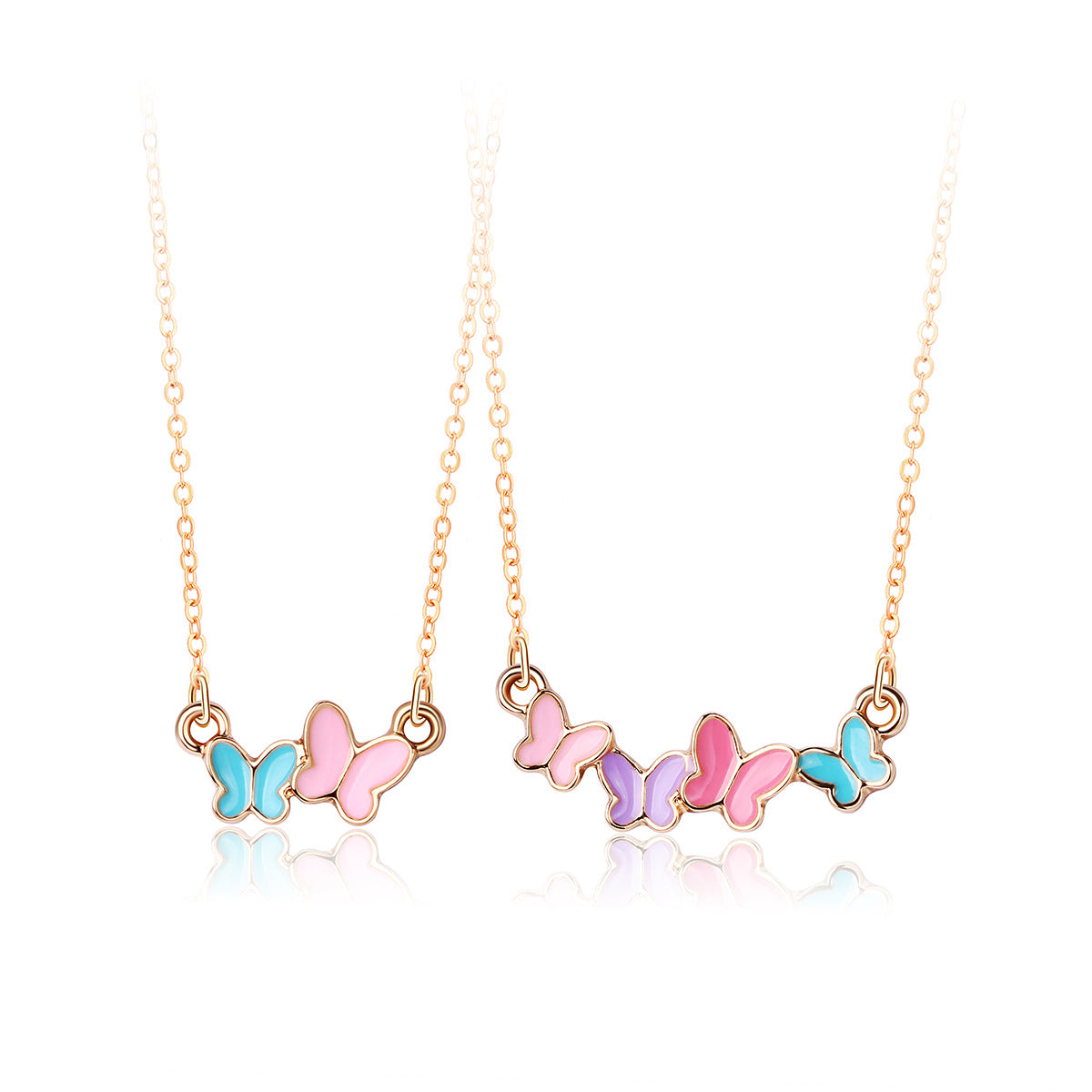 Cute Sweet Butterfly Alloy Plating Kid'S Necklace