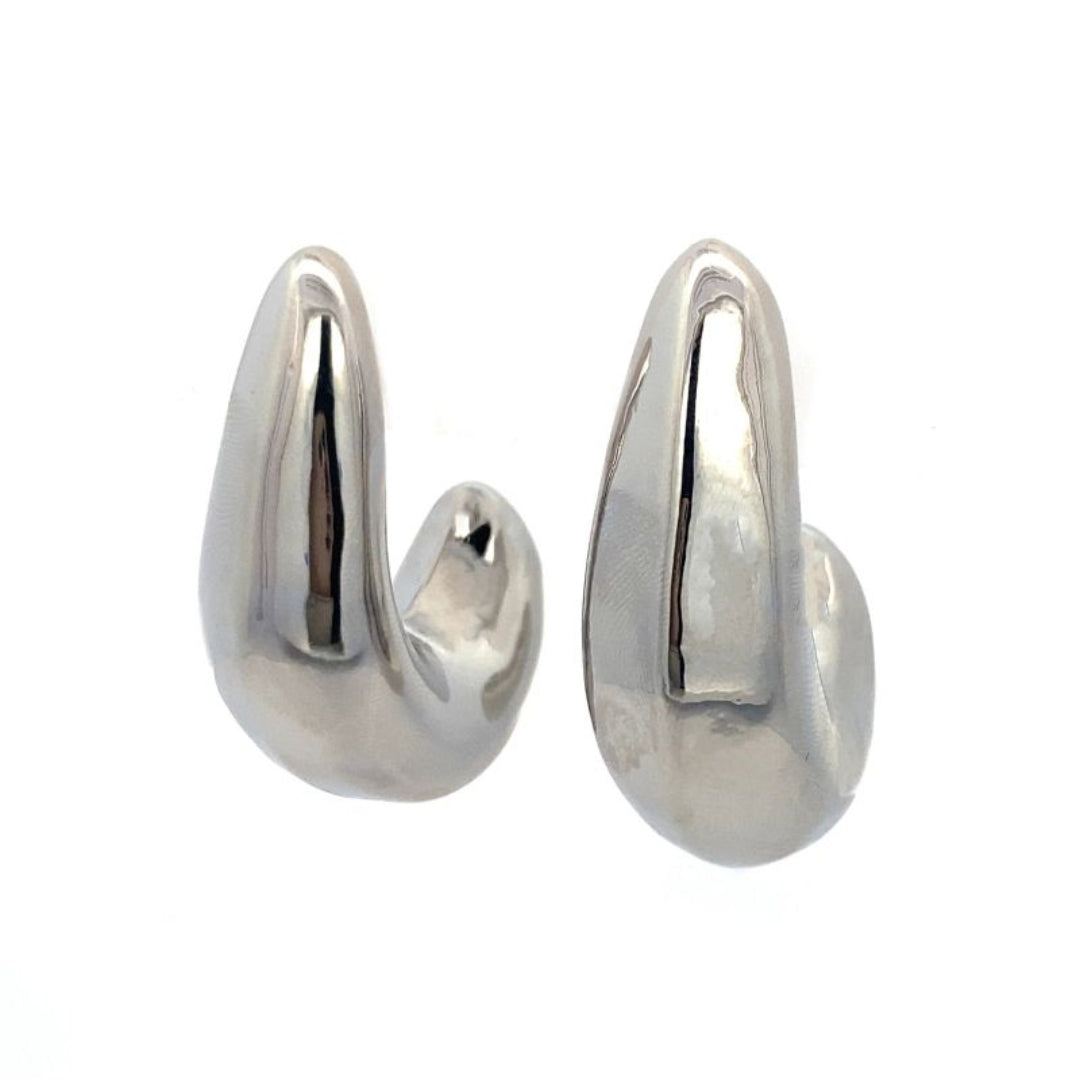 C Shape Stainless Steel 18K Gold Plated Ear Studs