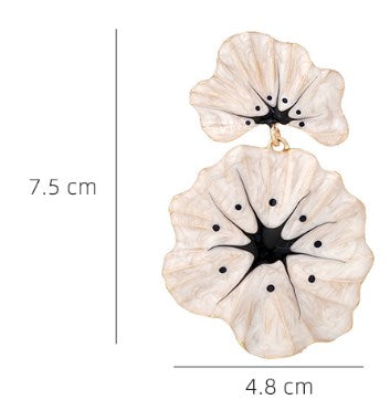 Exaggerated Flower Enamel Zinc Alloy Drop Earrings