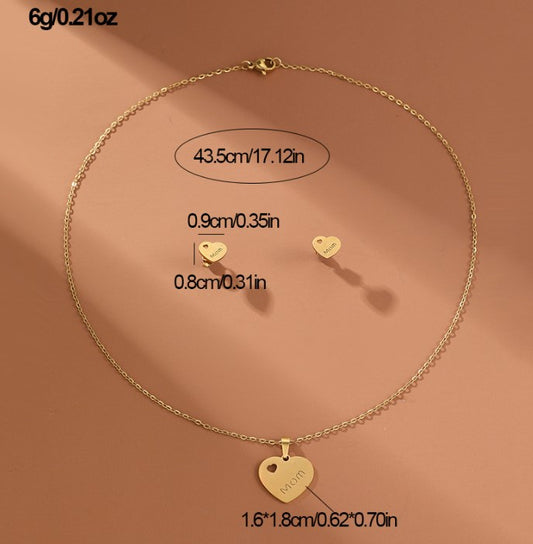 Stainless Steel Elegant Letter Heart Shape Plating Jewelry Set