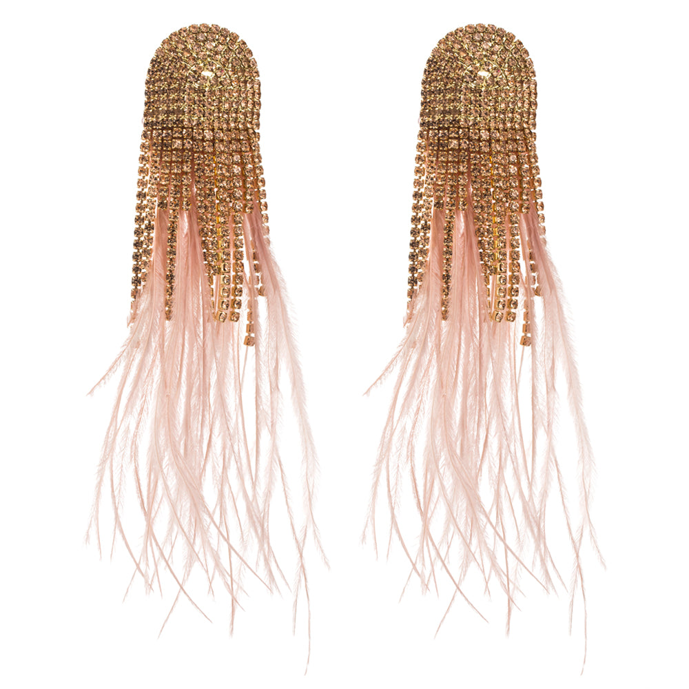 Rhinestones Gold Plated Women'S Drop Earrings