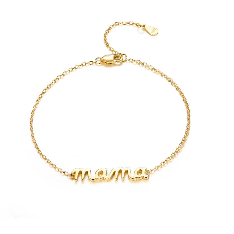 Sterling Silver White Gold Plated Gold Plated Casual Vacation Letter Plating Bracelets